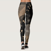 Leggings Chaînes d'étoiles magiques brillantes en or et lum (Dos)