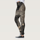 Leggings Chaînes d'étoiles magiques brillantes en or et lum (Gauche)