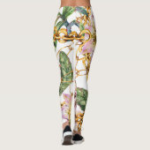 Leggings Chaînes d'or et Lys royaux : Elégance de l'aquarel (Dos)
