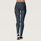 Leggings Chaînes et pointes de cobalt : Industriel froid (Dos)