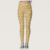 Leggings Chainmail floral en Crème (Devant)