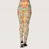 Leggings Chaleureux Jaune, Orange & Bleu Floral (Dos)