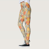 Leggings Chaleureux Jaune, Orange & Bleu Floral (Gauche)