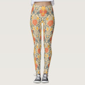 Leggings Chaleureux Jaune, Orange & Bleu Floral (Devant)
