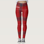Leggings Chaleureux Voeux Tartan Rouge ID589 (Devant)