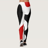 Leggings Chambre de décalage : Noir, Blanc et Rouge Abstrai (Dos)