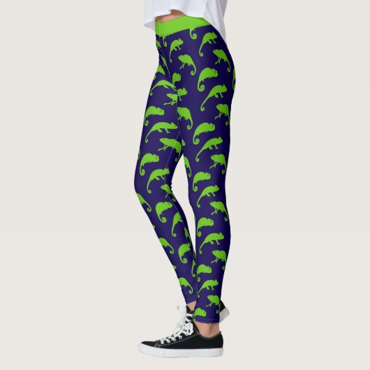 Leggings Chameleon Vert et Bleu Motif (Gauche)