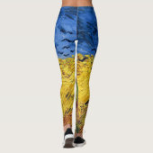 Leggings Champ de blé de Van Gogh peinture impressionniste (Dos)