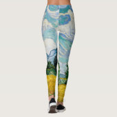 Leggings Champ de blé Van Gogh avec Cyprès. Impressionnisme (Dos)