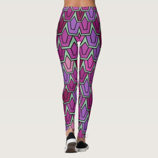Leggings Champ de tulipe pourpre (Dos)