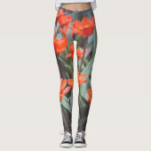 Leggings Champ de tulipe rouge (Devant)