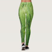 Leggings Champ d'orge verte, closeup de printemps. (Dos)