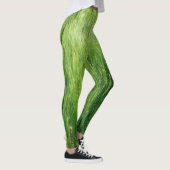 Leggings Champ d'orge verte, closeup de printemps. (Droite)