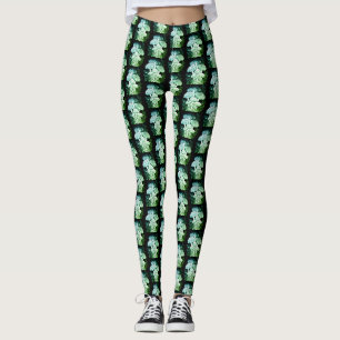 Leggings Champignon de couleur verte partout personnalisé m