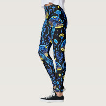 Leggings Champignon Néon Psychedelique