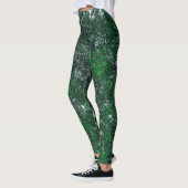 Leggings Champignon vert sur roche grise blanche ou tronc d (Gauche)