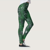 Leggings Champignon vert sur roche grise blanche ou tronc d (Droite)