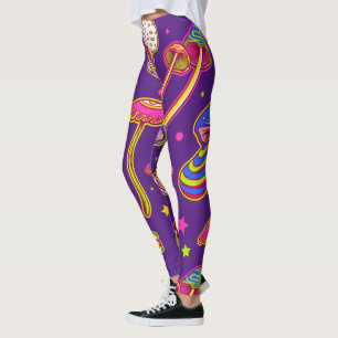 Leggings Champignons Colorés - Motif de plantes magiques in