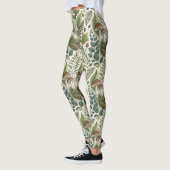 Leggings Champignons des bois Pinecones Ferns Motif d'autom (Gauche)