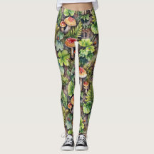 Champignons Ferns Moss Fallen Feuille Motif