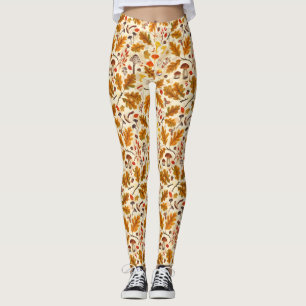 Leggings Champignons forestiers et flore d'automne à la crè