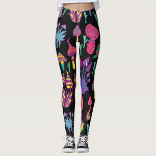 Leggings Champignons psychédéliques Motif des couleurs arc-