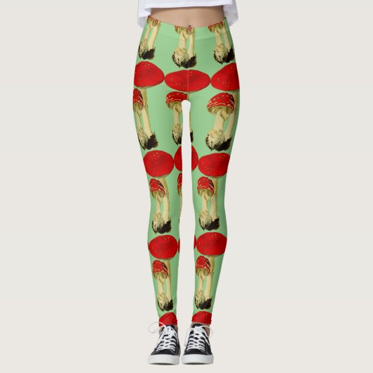 Leggings Champignons rouges vintages (Devant)