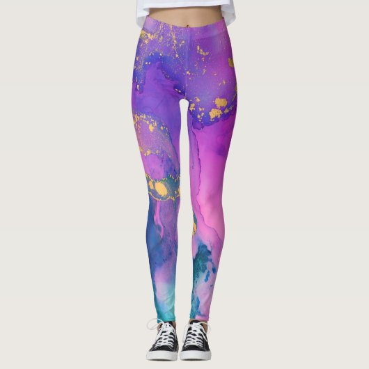 Leggings Champs de bonbons en coton de peinture (Devant)