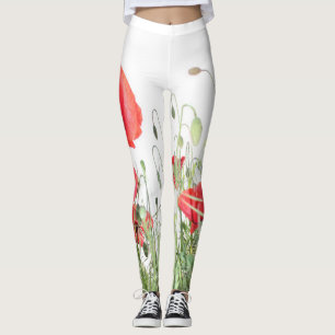 Leggings Champs de pavot fleurs Soleil Nature fleurs Coeur