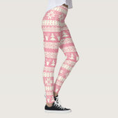 Leggings Chandail de Noël de roses pâles (Droite)