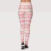 Leggings Chandail de Noël de roses pâles (Dos)