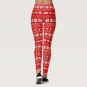Leggings Chandail de Noël Motif de rennes et de voitures (Dos)