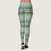Leggings Chandail Festif et cosy Green/White Snowflake (Dos)