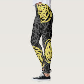 Leggings Charbon de bois, jaune, et moderne noir (Gauche)