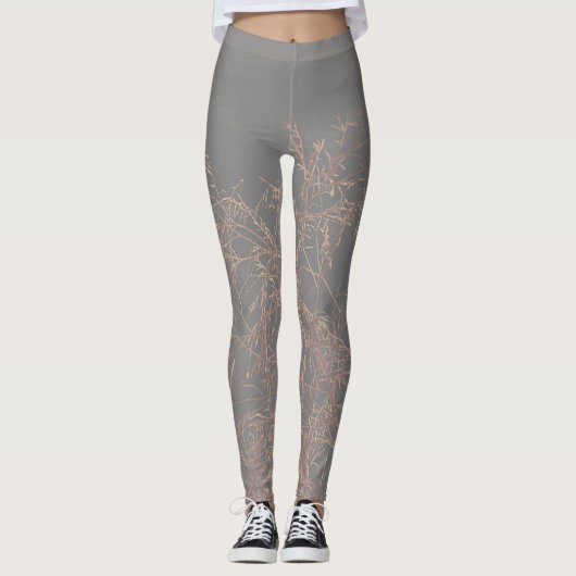 Leggings Charcoal Grey Golden Tree Brunch (Devant)