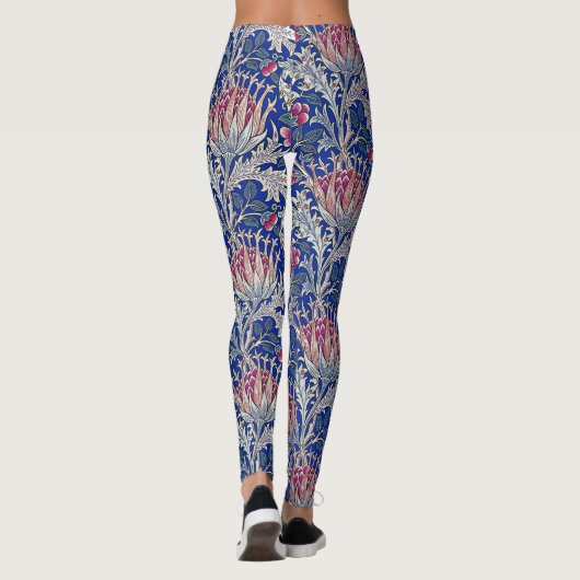 Leggings chardon rose bleu (Dos)