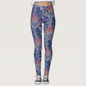 Leggings chardon rose bleu (Devant)