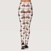 Leggings Charges de lapins de Noël en Camion Rouge (Dos)
