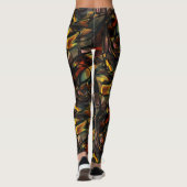 Leggings Charmante texture grainée, gaufrée vert doré (Dos)