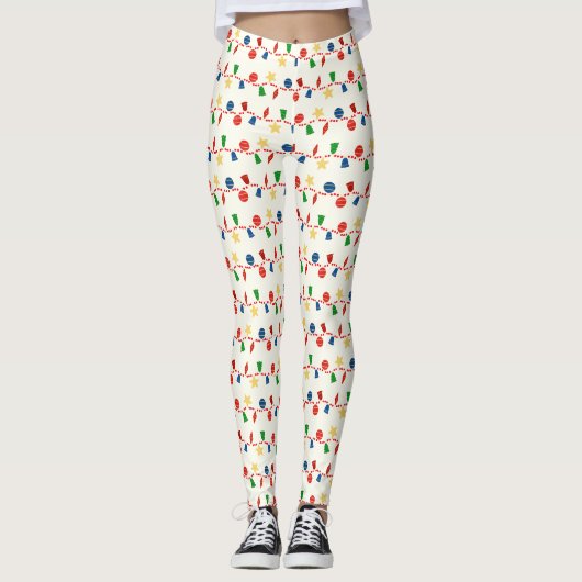 Leggings Charms décoratifs rétro de Noël (Devant)