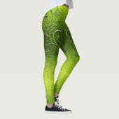 Leggings Chartreuse Green Parties scintillant Ombre Butterf (Droite)