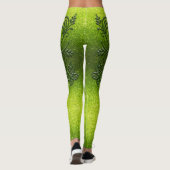 Leggings Chartreuse Green Parties scintillant Ombre Butterf (Dos)