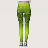 Leggings Chartreuse Green Parties scintillant Ombre Butterf (Devant)