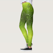 Leggings Chartreuse Green Parties scintillant Ombre Butterf (Gauche)