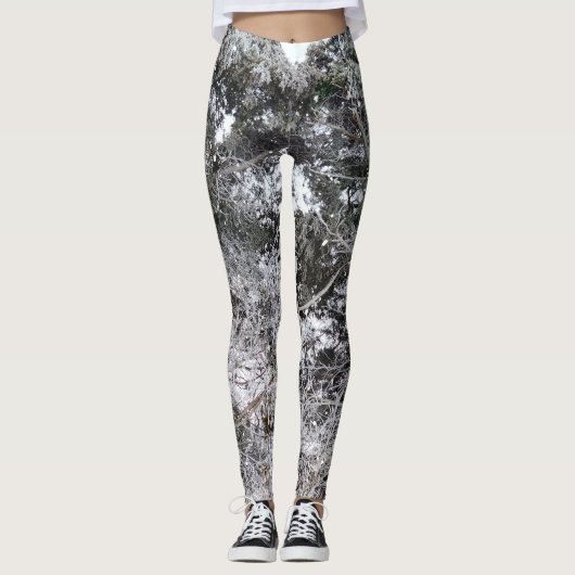 Leggings Chasse au Camouflage Motif de neige 4 (Devant)