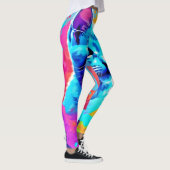 Leggings Chat au Néon Bleu en Splatter (Droite)