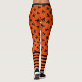 Leggings Chat carré Noir Orange Halloween Meilleure Qualité (Dos)