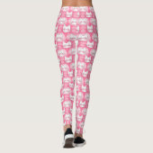 Leggings Chat-chatte-chatte rose souriant chatons japonais (Dos)