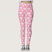 Leggings Chat-chatte-chatte rose souriant chatons japonais (Devant)
