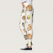 Leggings Chat & Chien Motif sans couture (Gauche)